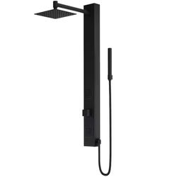Vigo Orchid, 39 in. H x 4 in. W, 2-Jet High Pressure Shower Panel System with 8 in. Square Rainfall Showerhead, Matte Black