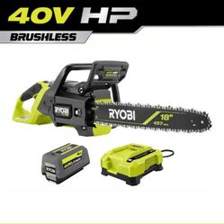 Chainsaw 18”, Battery, Charger Ryobi New Unopened