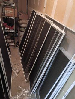 White Framed Window Screen Panels – Lot