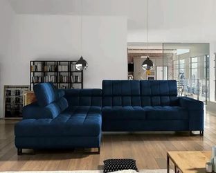 TAKING BEST OFFER - BLUE 💙VELVET💙  CORNER SOFA
