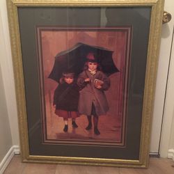 Beautiful Victorian Print In Attractive Frame