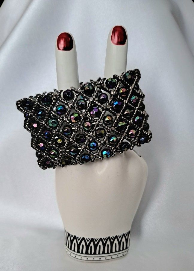 Multi-color Shimmery Bead Stretch Bracelet
