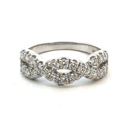 Woman’s Ladies 925 Sterling Silver Lab Grown 1.0 CWT  Diamond Twist Ring Band Size 8 GP3122548