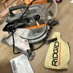 RIDGID R4113 15 Amp 10 inch Dual Miter Saw with LED Cut Line Indicator(FC)