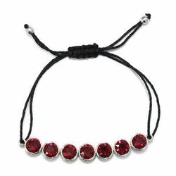 Ruby Swarovski Crystal "FRIENDSHIP BRACELET" In Platinum