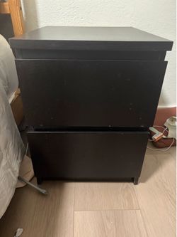 2 black Ikea night stands