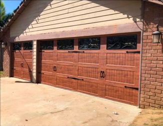 Wood-Look Garage Doors with Decorative Windows