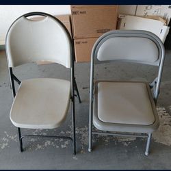 Two Outdoor/ Outside /Balcony /Porch /Veranda /Patio Folding Padded Metal Chairs Up To 350 Pounds   - $20
