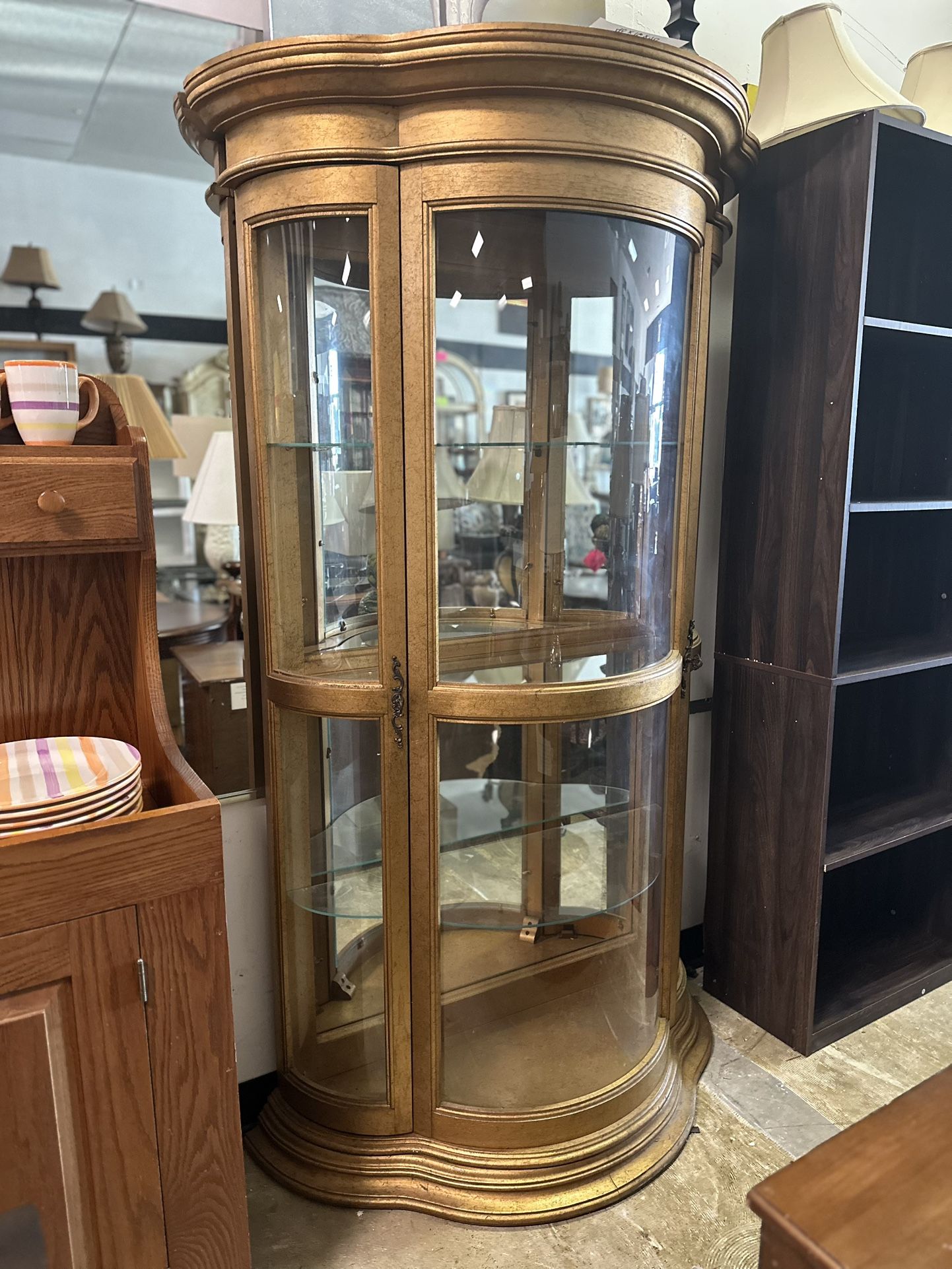 Gold Curio Cabinet