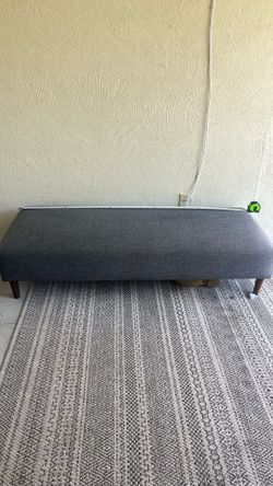 Large Gray Ottoman – 60" Wide