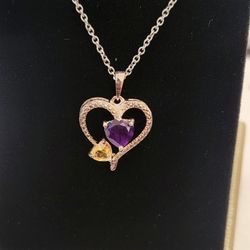 Amethyst Heart Necklace 