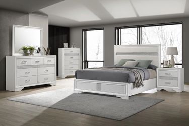 5-piece Queen Bedroom Set White mattress not included