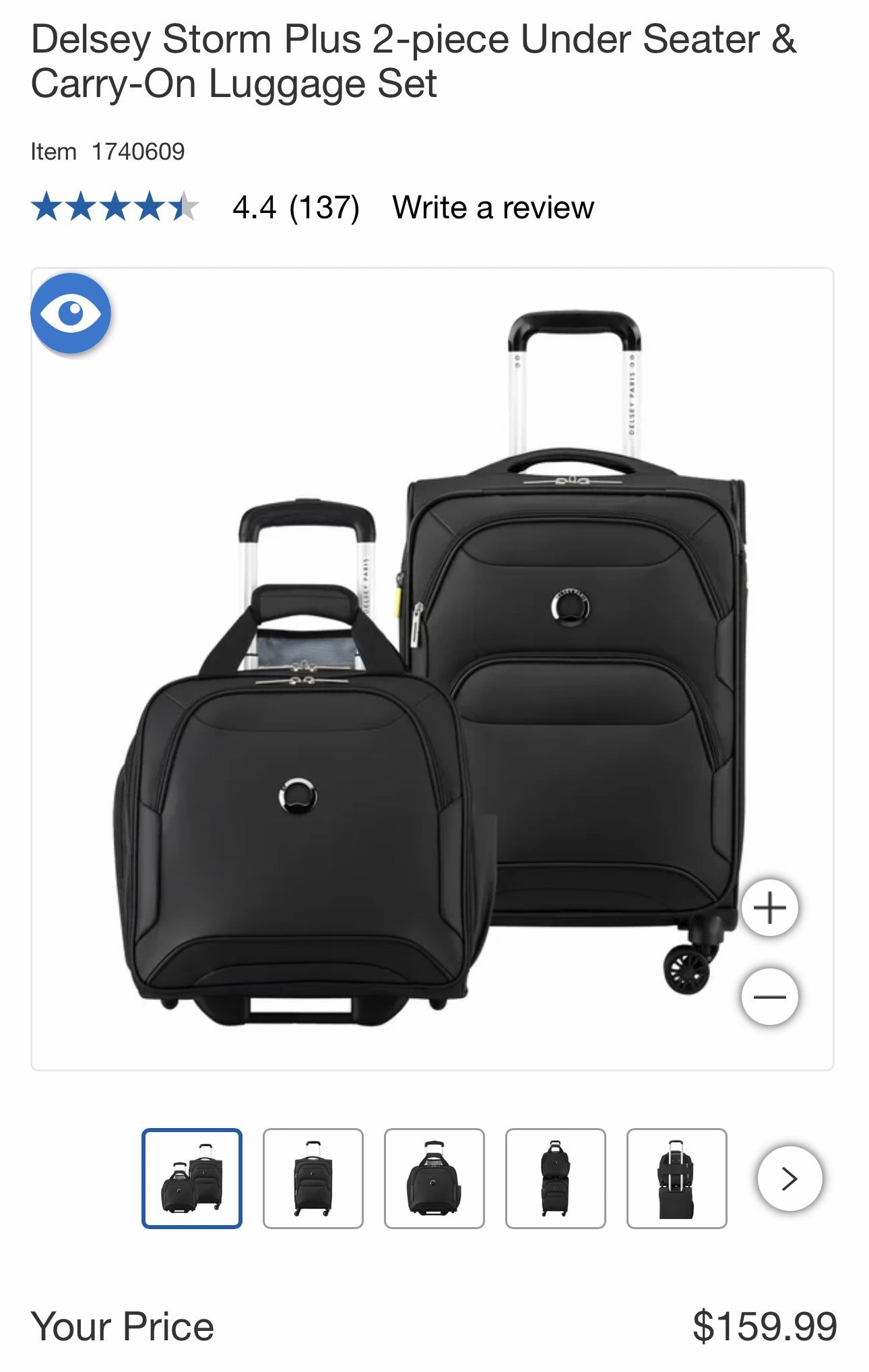 Delsey Storm Plus 2-piece Under Seater & Carry-On Luggage Set