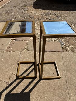 A Set Of Two Side Tables With Mirror