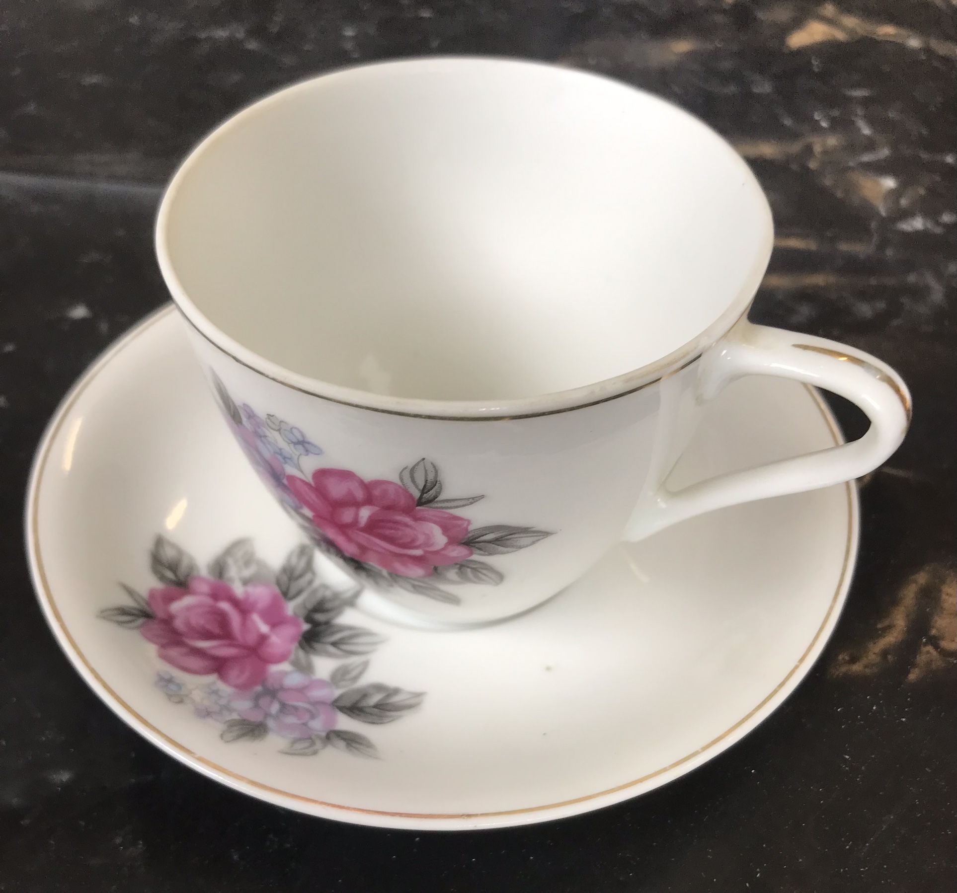 Vintage - Made In Japan - Tea Cup & Saucer W/ Rose Design