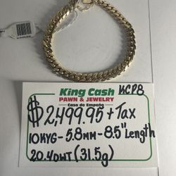 CUBAN BRACELET 10KT YG, 31.5 GRAMS, 5.8mm, 8.5” LENGHT.