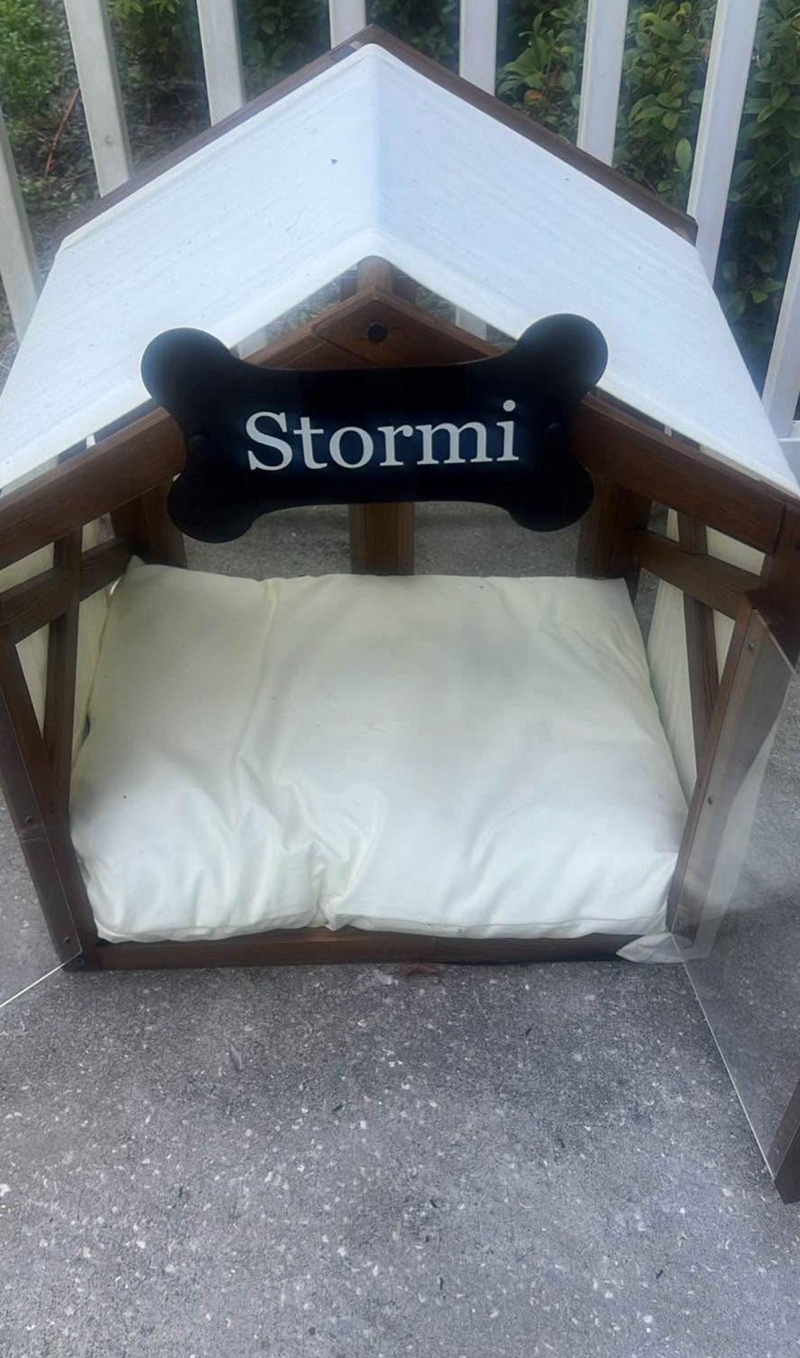 Real Wood Dog House w/ Doors + Pillow – $175 OBO (Tampa)