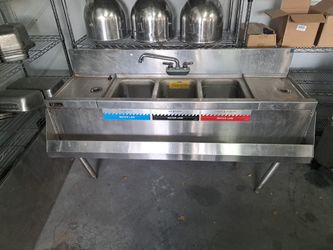  3 Bowl Underbar Sink 

