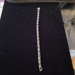 Sterling Silver Bracelet Onyx Stone 