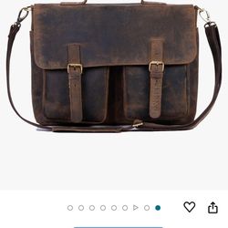 Leather Messenger Bag Brief Case