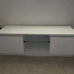 Modern White TV Stand / Media Console – Fits up to 55” TV