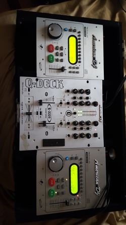 American dj q deck and 2 dj2 pros.