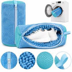 Washing Machine Shoe Laundry Bag – Mesh Sneaker Cleaning Bag with Soft Chenille Microfiber Protection for Shoes