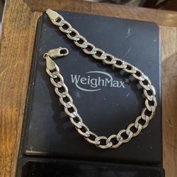 14k Gold Cuban Link Diamond Cut Bracelet