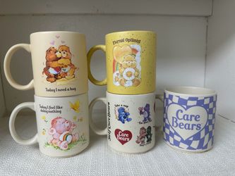 CUTE RETRO STYLE Set of CARE BEARS Coffee Mugs