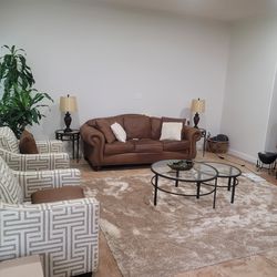 86 inch nubuck suede Thomasville sofa