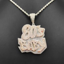 14K Gold plated sim Diamond "80's Baby Pendant