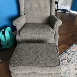 Upholstered Rocking Chair And Ottoman