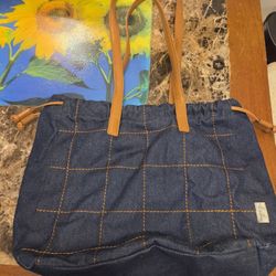 Kathy Lee Denim Drawstring Bag 