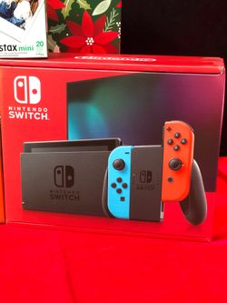 Nintendo Switch with Neon Blue and Neon Red Joy‐Con