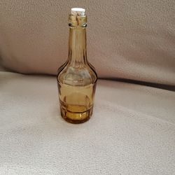 Vintage 6" Wheaton Amber Glass Bottle