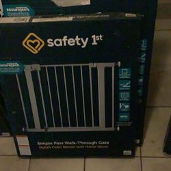 Safety 1st Walk Through Baby Gate with Door, Adjustable Pressure Mount Lift, Dog Gates, Fits 29"-38" Wide, 1-Pack, Gray