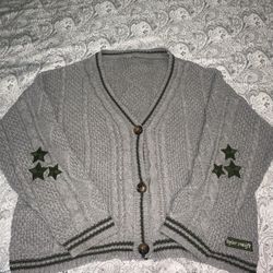 Authentic Taylor Swift Holiday Cardigan - Gray/green