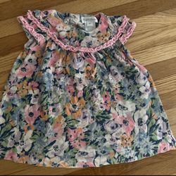 Floral Baby Dress Ralphs Lauren 9M Colorful floral pattern with pink ruffles In very good condition  