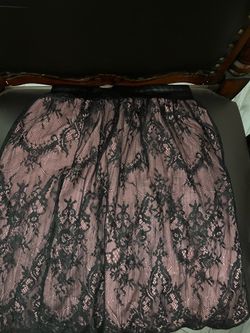 Gothic pink and black midi skirt