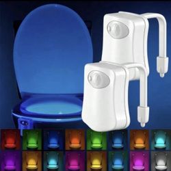 LIGHTBOWL Toilet Night Light Motion Sensor 16 Colors Fits Any Toilet Seat