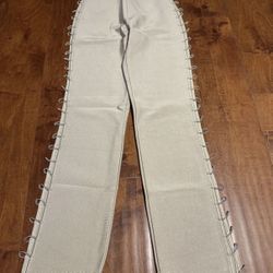 kloset envy flared pants Metal chain cutout side spandex Heavy Camel M