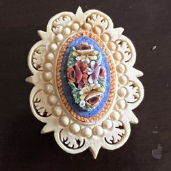 Late 1800 - Early1900 Carved Brooch Pin