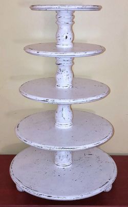 5-Tier Wooden Wedding Shabby Chic Dessert Cupcake Cookie Stand
