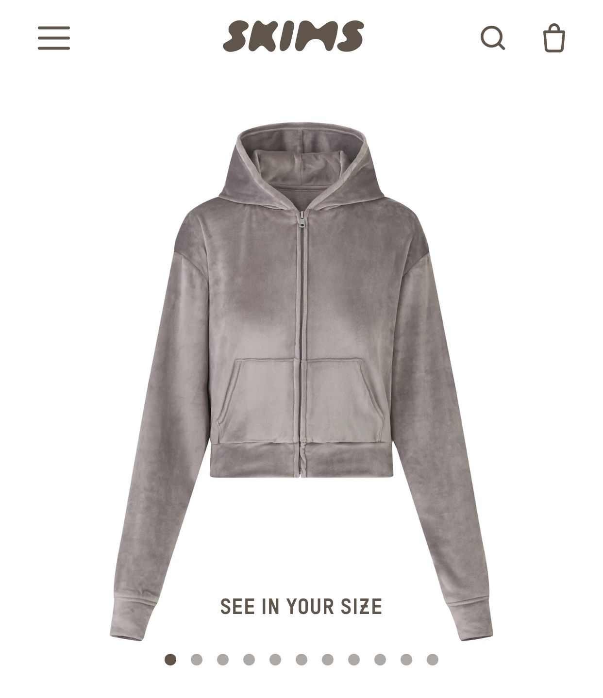 Skims - Velour Hoodie (Smoke)