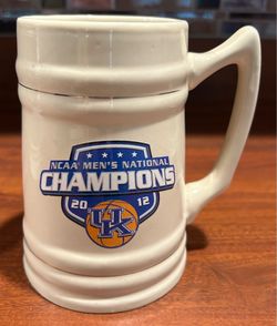 2012 NCAA National Champions University of Kentucky Wildcats Ceramic Beer Mug Stein with Gold Trim