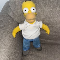 The Simpsons 16”Homer Simpson Plush Stuffed Animal Blue Pants White Shirt