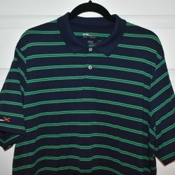 Ralph Lauren Performance Men Green Stripe Golf Polo Shirt SZ XL