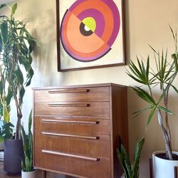 Stunning  Mid Century Modern Drew 5 Drawer Dresser Tall Boy
