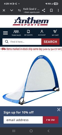 NCAA pop up soccer goal similar to the one pictured