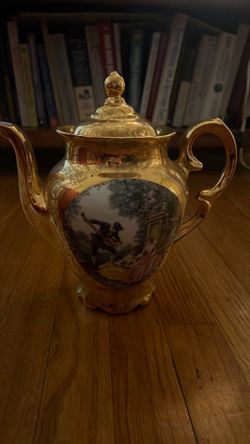 Complete Bavarian gold plated  tea pot set